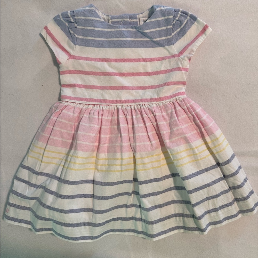 Ralph Lauren Blue, Pink, and Yellow Striped Kids Dress